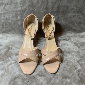 Open toe ankle strap high heel sandals